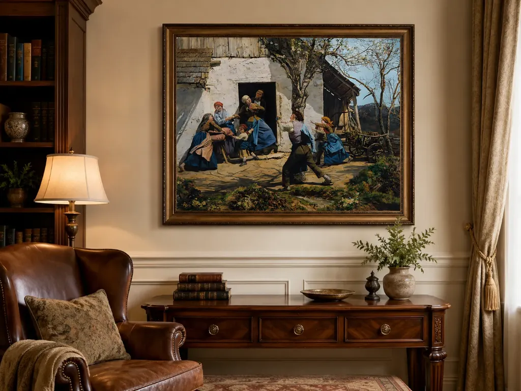 mokap The Homecoming by Ferdinand Georg Waldmüller – Restored 16K Fine Art Digital Print
