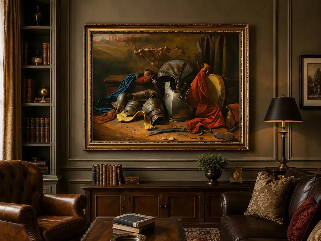 Knight’s Armor Still Life Classical Baroque Wall Art – Restored 16K Digital Print