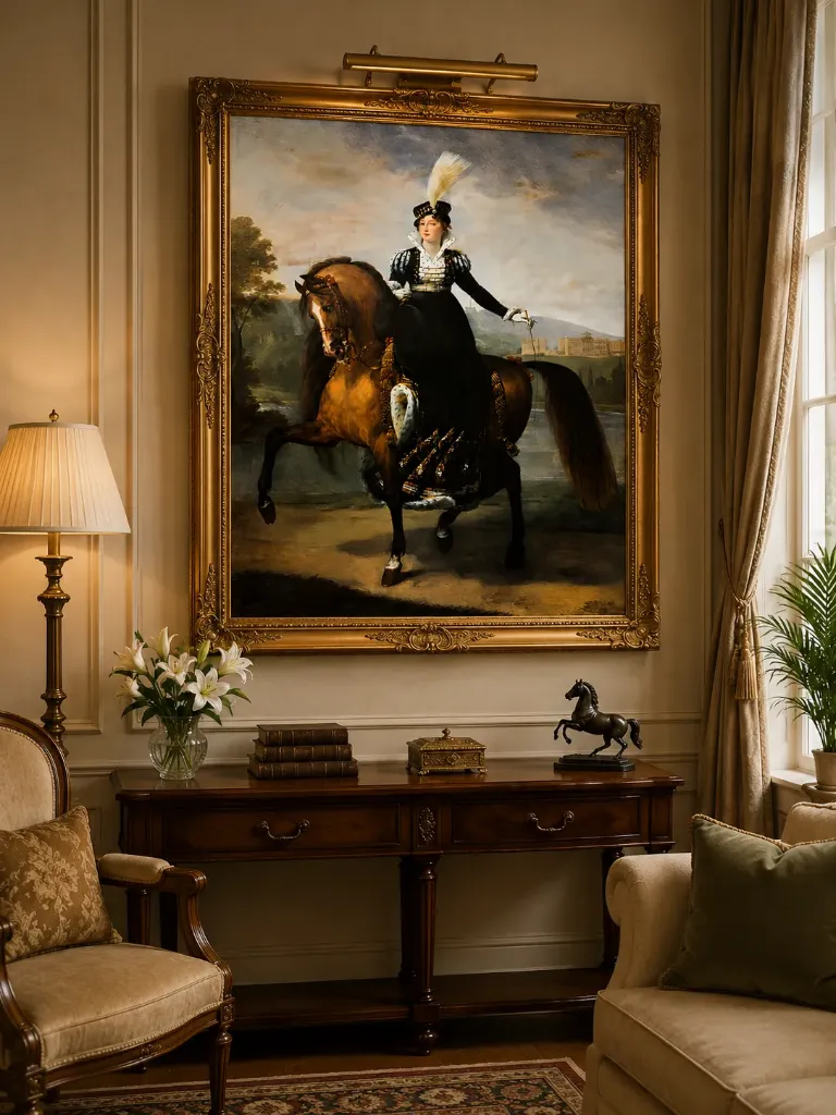 Catharina of Württemberg by Antoine-Jean Gros – Restored Equestrian Fine Art Print