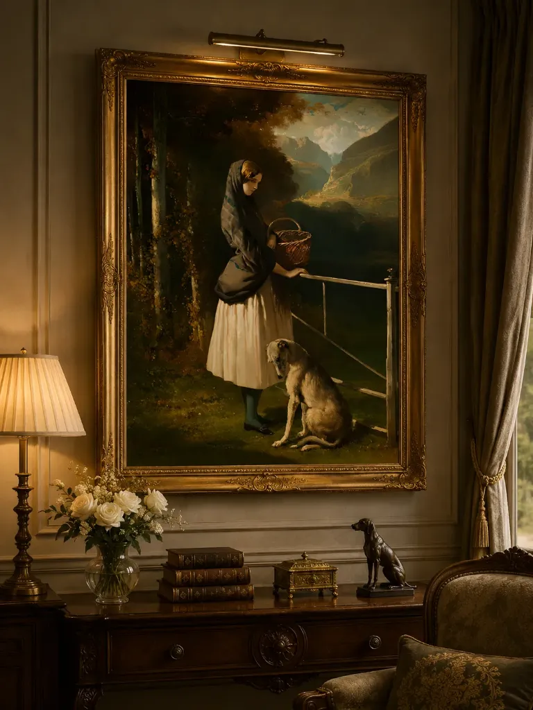 A Scottish Girl by Alfred Dedreux – Restored 16K Fine Art Print