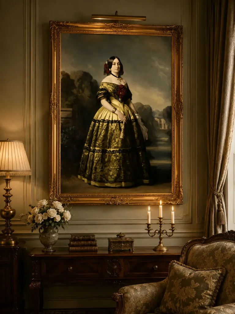 mokap Duchess of Montpensier by Franz Xaver Winterhalter – Restored 16K Royal Fine Art Print