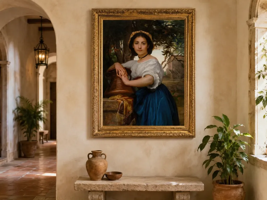 Italian Girl by William-Adolphe Bouguereau – Restored 16K Fine Art Print