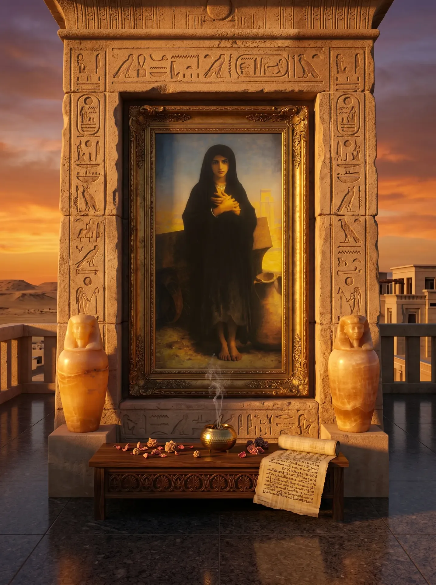 Mockup The Egyptian Girl 1876 – William-Adolphe Bouguereau | Remastered 16K Museum Quality Wall Art