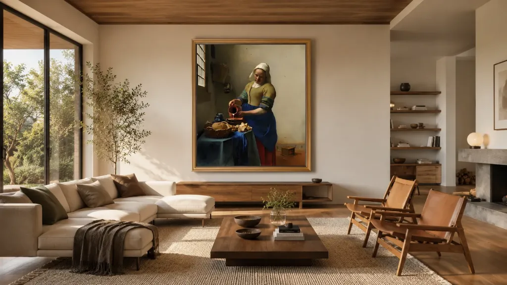 mokap The Milkmaid by Johannes Vermeer